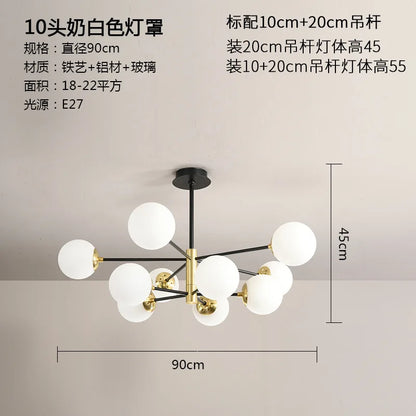DecorBites™ Glass Ball LED Chandelier - Modern Indoor Lighting Fixtures for Living Room & Bedroom