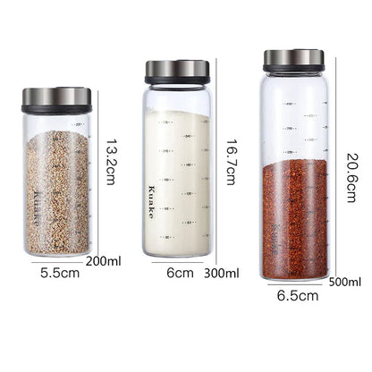 DecorBites™ Glass Seasoning Can Spice Shaker Salt Pepper Condiment Bottle