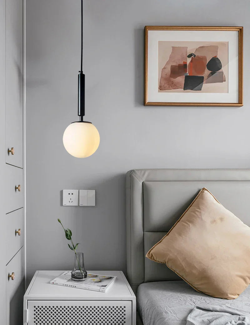 DecorBites™ Glass Ball LED Pendant Light for Bedroom and Bar, Modern Globe Hanging Ceiling Lamp