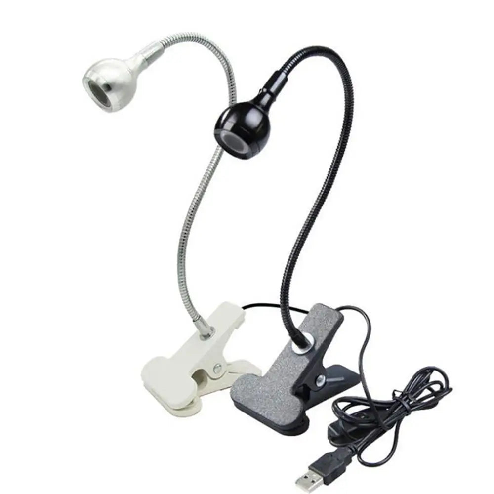 Black Silver Clip-On Lamp