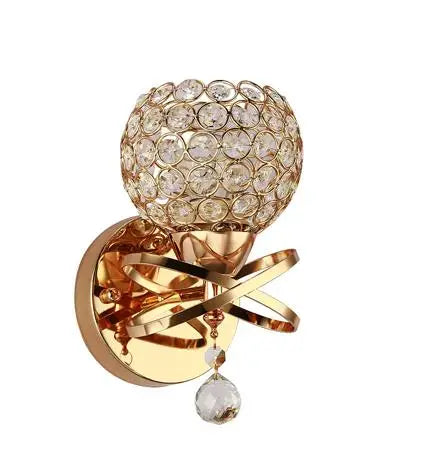 Gold Crystal LED Wall Lamp Single-Head Right