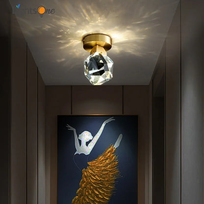DecorBites™ Crystal Aisle Ceiling Light: Simple & Modern All Copper Lamp