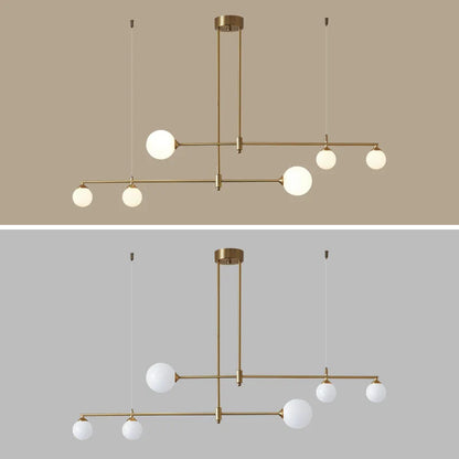DecorBites™ Gold Copper Glass Ball Chandelier Pendant for Dining Room & Kitchen