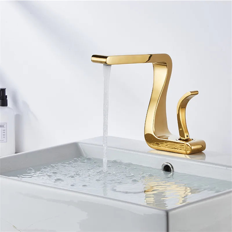 Brass Modern Basin Mixer