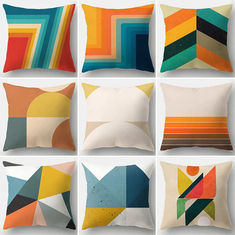 DecorBites™ Geometric Stripe Patchwork Pillow Case | Home Decor Sofa Cushion Cover