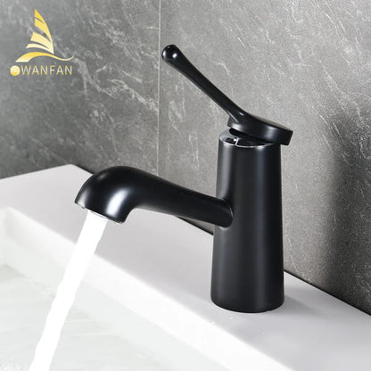 DecorBites™ Gold Waterfall Basin Faucet Mixer Tap Modern Single Hole Cold Hot Water
