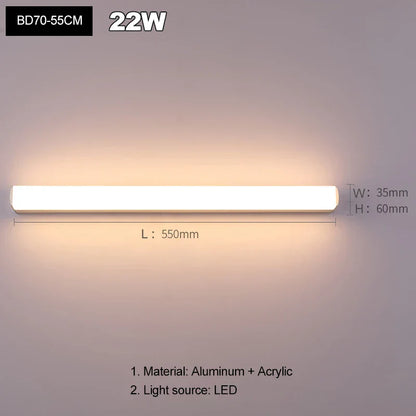 DecorBites™ LED Acrylic Wall Lamp for Bathroom & Bedroom, Modern Simplicity, Anti-fog Sconces