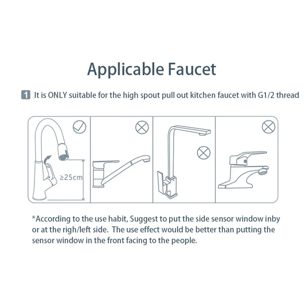 DecorBites™ Intelligent Faucet Sensor Mixer for Bathroom Kitchen, Water-Saving Automatic Adapter