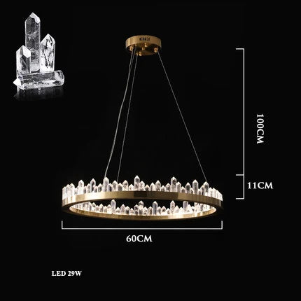 DecorBites™ Golden Crystal LED Chandelier for Modern Dining Room