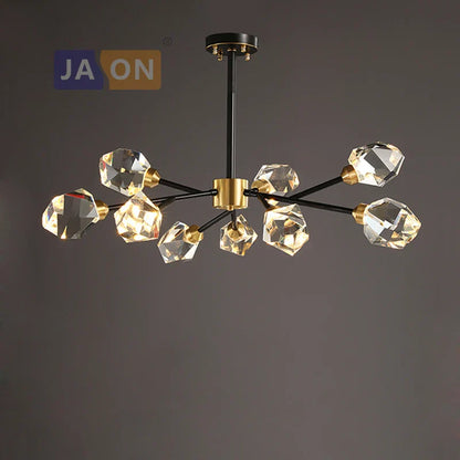 DecorBites™ Crystal Copper Black LED Chandelier for Dinning Room