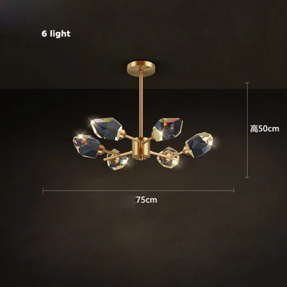 DecorBites™ Crystal Copper Round Chandelier: Elegant LED Suspension Lamp for Dinning Room