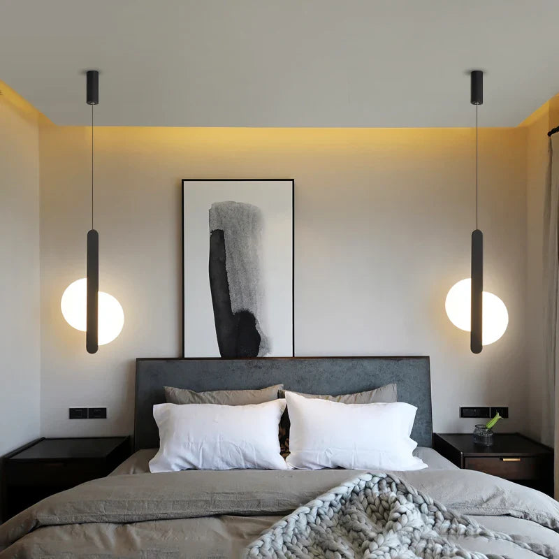 Nordic Minimalist Metal Bedside Pendant Light