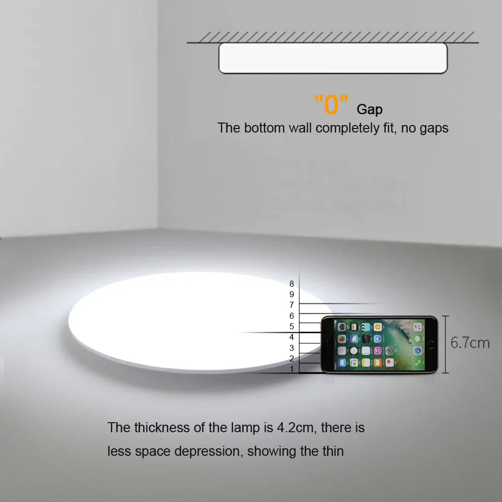 DecorBites™ LED Ceiling Light: Modern Ultra-thin Panel, 6-48W, Surface Mounted for Living Room