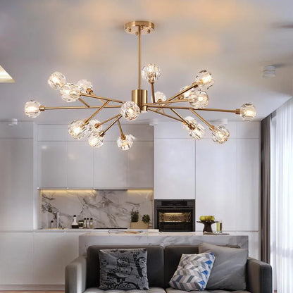 DecorBites™ Crystal LED Chandelier: Modern Nordic Design Copper Ceiling Light Fixture