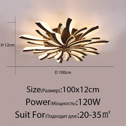 DecorBites™ LED Ceiling Chandelier Lights for Living Room Bedroom Dining Study White Black