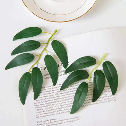 DecorBites™ Green Silk Willow Leaves Flowers for Home Wedding Decoration