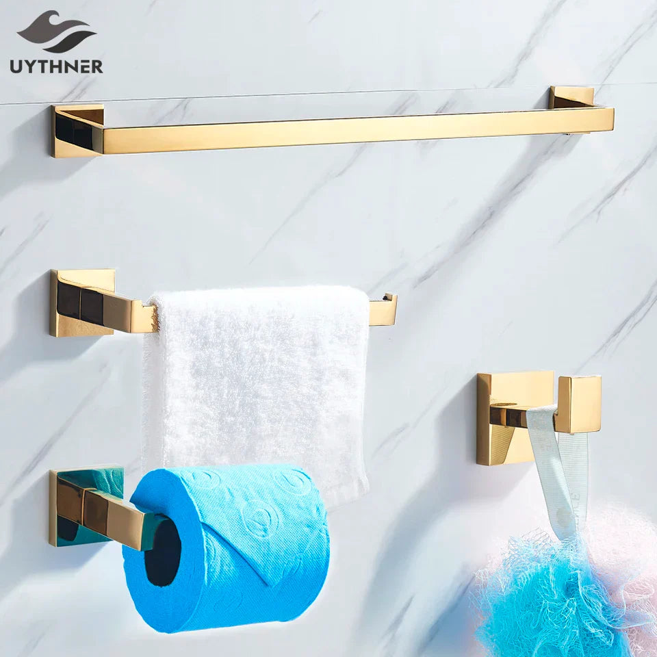Gold Polished Bath Set