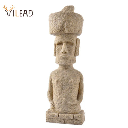 DecorBites™ Easter Island Moai Pukao Statue Figurine Home Office Decoration Living Room Decor Shelf