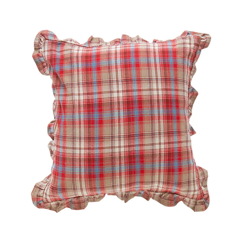 DecorBites™ Cotton Coffee Black Yellow Green Cushion Cover 45x45cm Fringed Skirt Home Decor