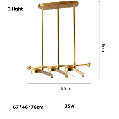Gold Iron Glass Chandelier