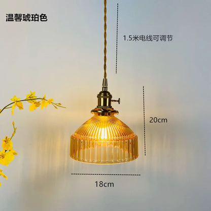 DecorBites™ Glass Hanging Lamp with Switch: Modern Nordic Copper Pendant Light Fixtures