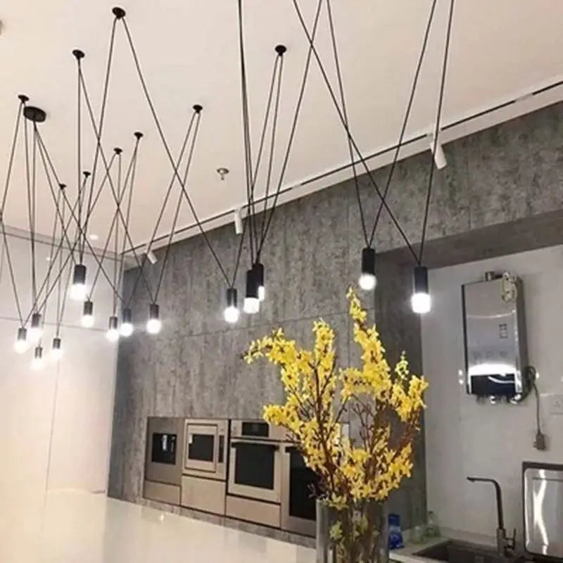 DecorBites™ Black Geometric Line Pendant Lamp for Bedroom Living Room Bar Hotel