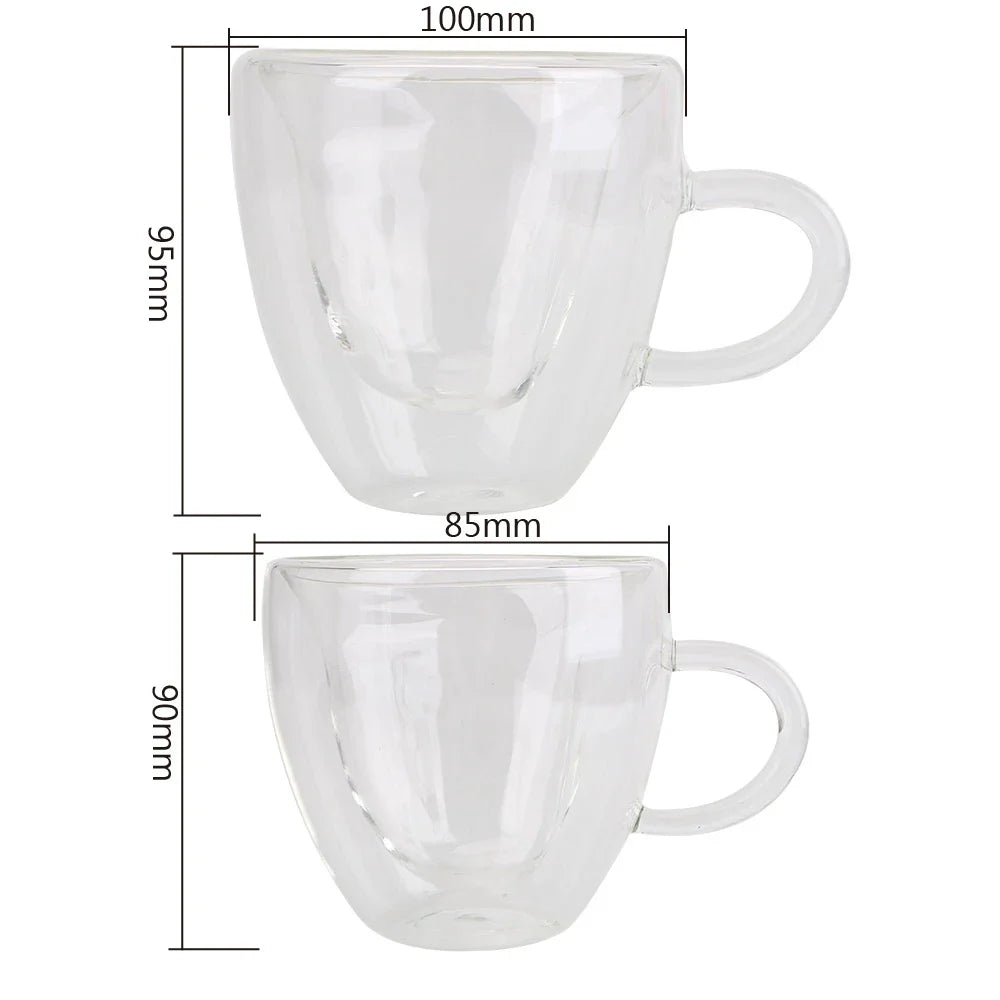 Glass Heart Couple Mugs