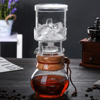 DecorBites™ Glass Coffee Kettle Dripper Pot Cold Brew Ice Dripper 400ml Coffee Maker