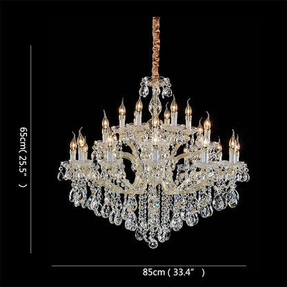 DecorBites™ Crystal Candle Chandelier: Elegant LED Pendant Lamps for Home, Hotel, Villa Hall