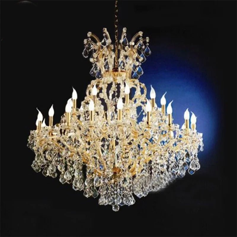 DecorBites™ Crystal Candle Chandelier: Elegant LED Pendant Lamps for Home, Hotel, Villa Hall