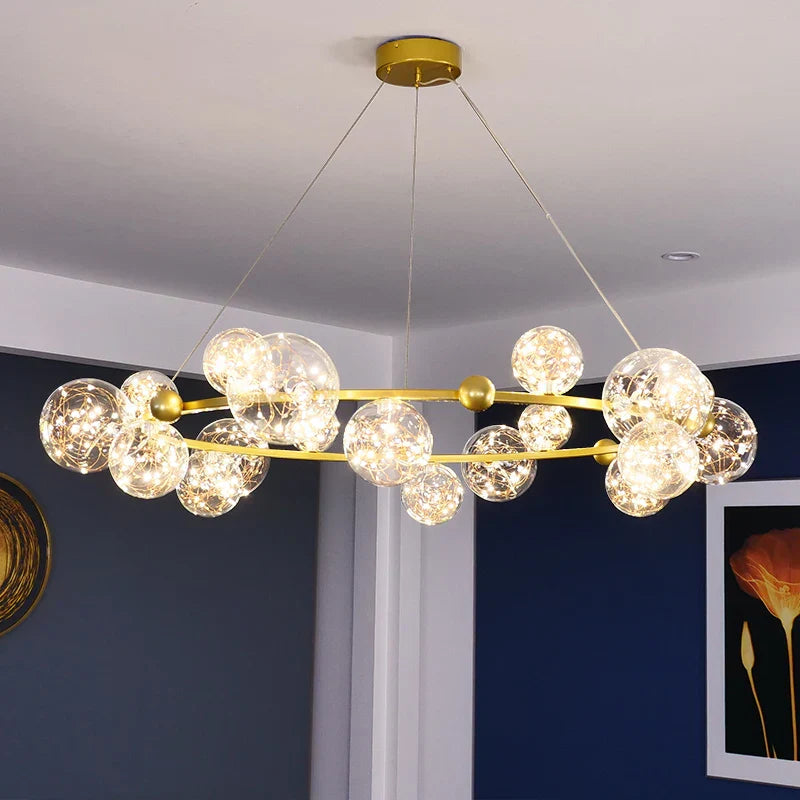 Glass Ball Ring Chandelier