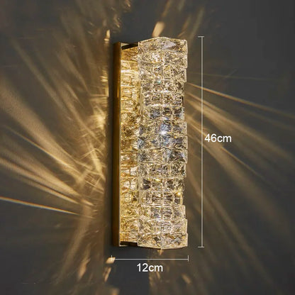 DecorBites™ Gold Chrome Crystal Wall Sconce LED Lamp for Living Room Bedroom TV Background Lighting