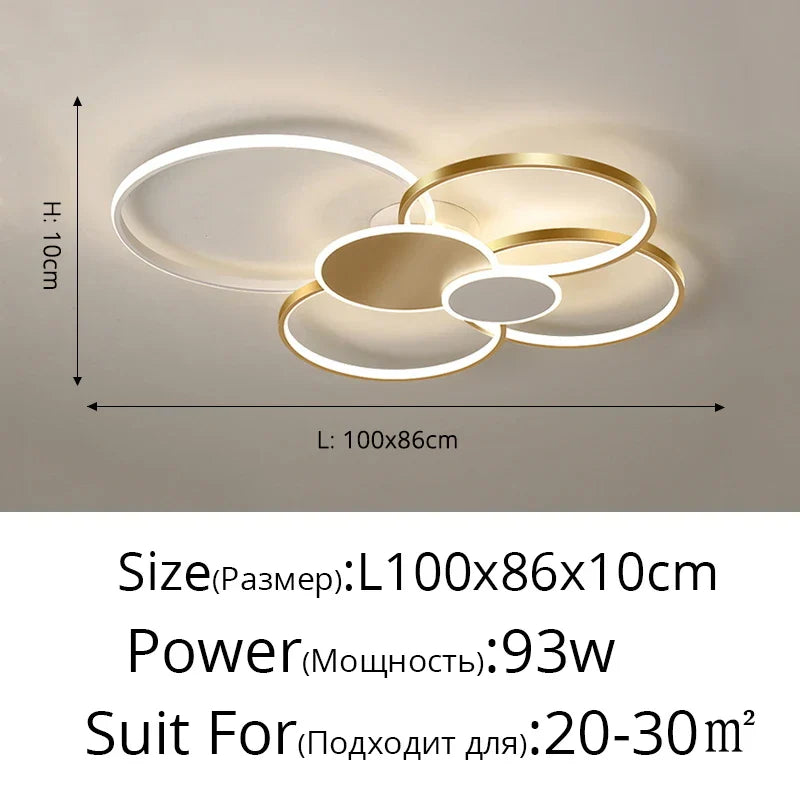 Gold Modern LED Chandelier 120cm 120W Dimmable