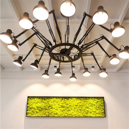 DecorBites™ Industrial Spider Ceiling Lamp Black White Adjustable E27 Fixture Light