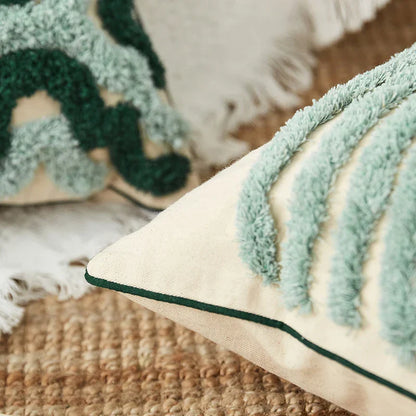 DecorBites™ Geometric Embroidery Tassel Cushion Case 45x45cm Home Decor Pillow Case
