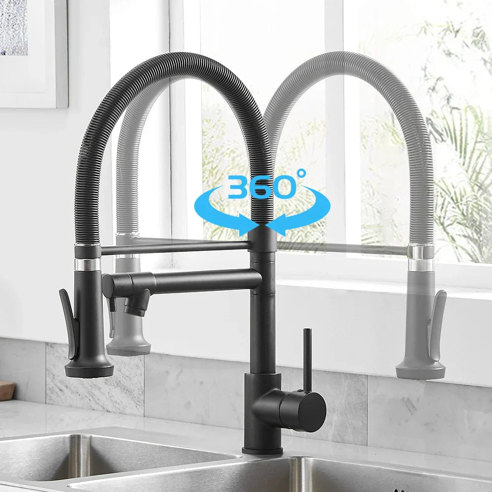 DecorBites™ Kitchen Mixer Tap Dual Spout Hot Cold Deck Mounted Faucet