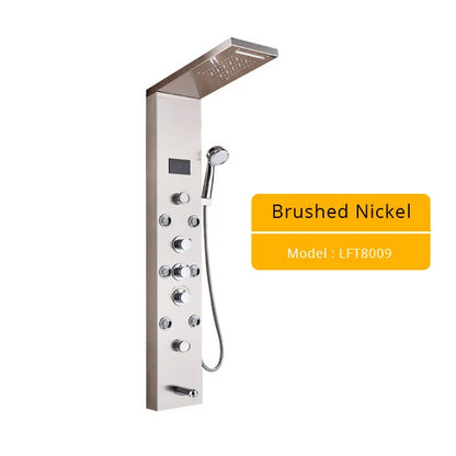DecorBites™ LED Light Shower Panel Faucet with Waterfall Rain Shower Head and Massage Jets