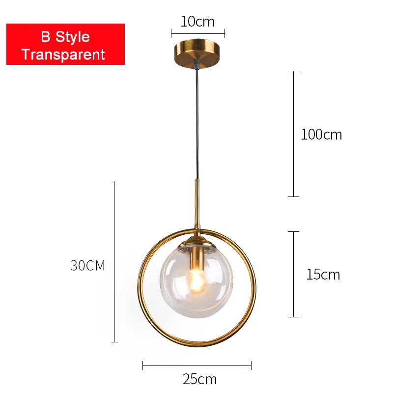 DecorBites™ Glass Ball Pendant Lamps: Modern Lighting for Bar, Restaurant, Bedroom