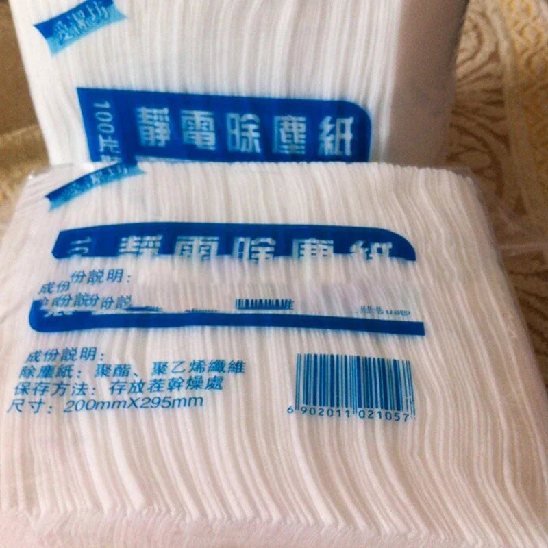 DecorBites™ Kitchen Cleaning Cloths 100-Pack: Disposable Electrostatic Dust Removal Paper, Replacement Scouring Pad
