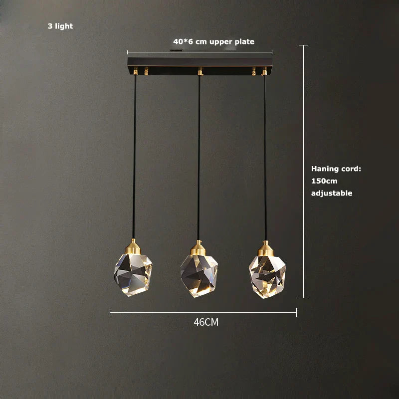 DecorBites™ Crystal Copper Black LED Chandelier for Dinning Room