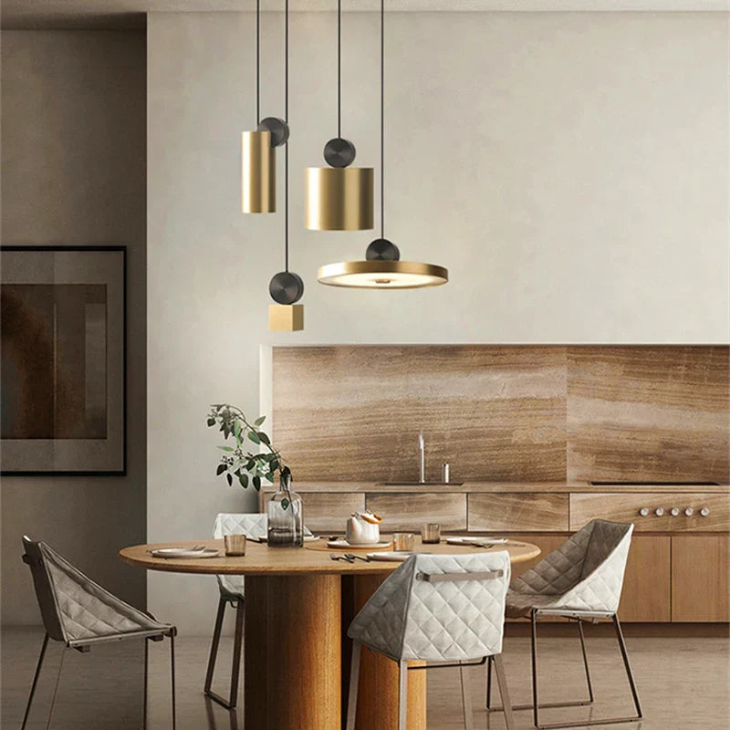 DecorBites™ Golden LED Pendant Light for Dining Room, Living Room, Bedroom, and More