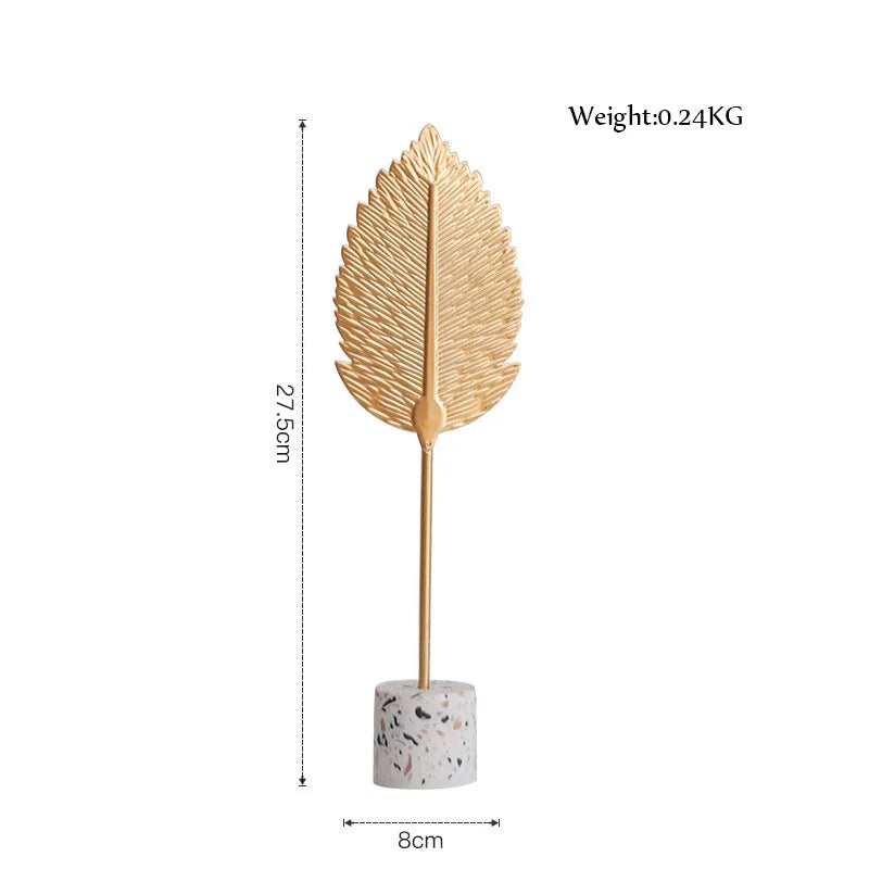 Gold Leaf Marble Sculpture