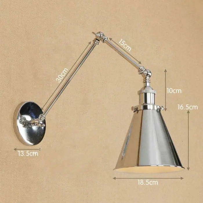 DecorBites™ Dream Master Chrome Wall Sconce Silver Lustre Modern Metal Painted Wall Light