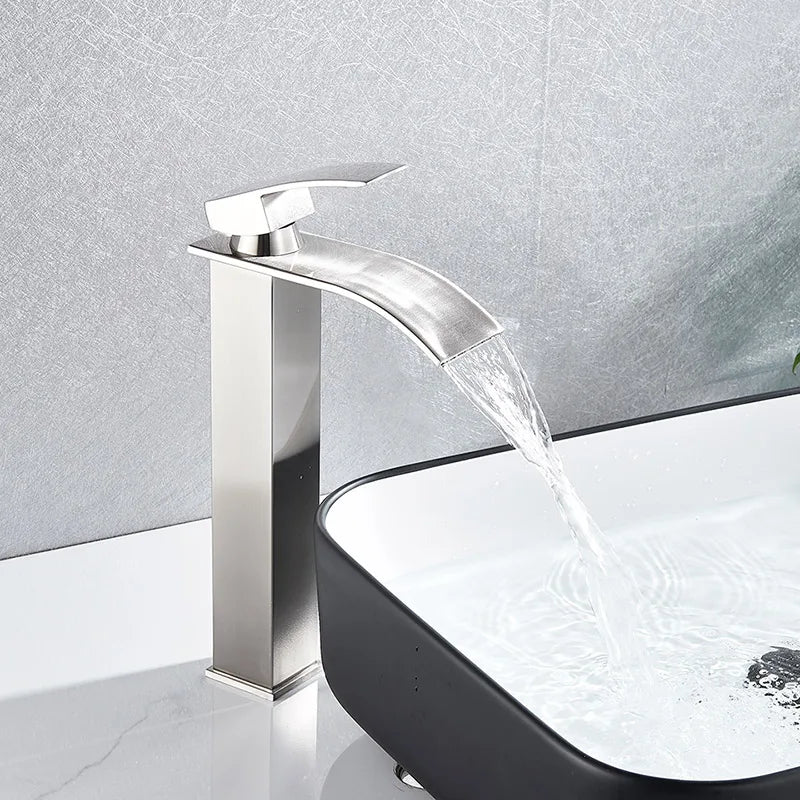 Gold Brass Basin Faucet Sleek Multi-Finish Style