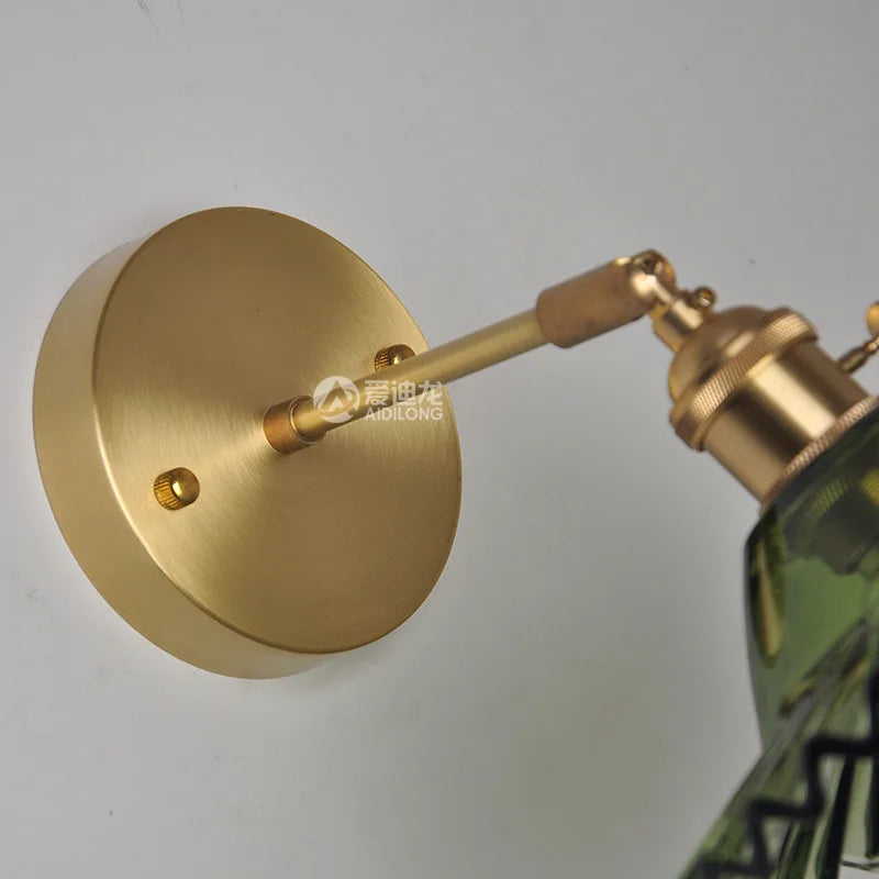 Copper Glass LED Sconce Japanese Style Stairway