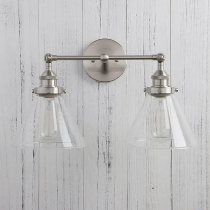 DecorBites™ Funnel Glass Metal Wall Light Double Heads Sconce Lamp Fixtures