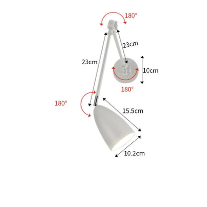 DecorBites™ Adjustable Swing Long Arm LED Wall Lamp for Bedroom Study Living Room