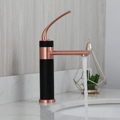 DecorBites™ LED Waterfall Basin Faucet White & Black Mixer Tap Deck Mount Solid Brass