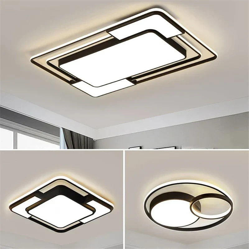 DecorBites™ Geometry LED Ceiling Light: Modern Nordic Light Luxury for Living Room Decor