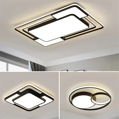 DecorBites™ Geometry LED Ceiling Light: Modern Nordic Light Luxury for Living Room Decor
